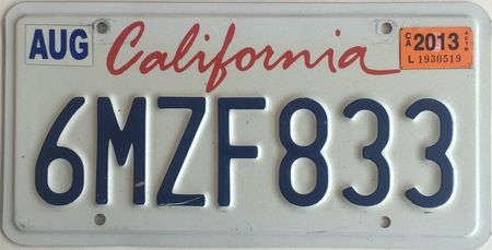 california license plate sticker colors